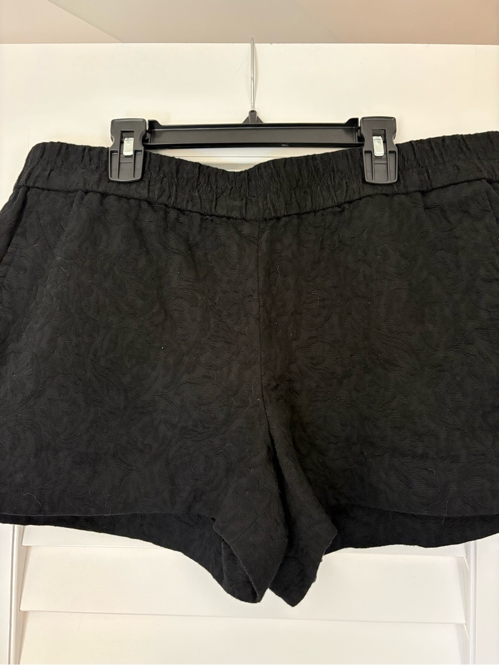 J.Crew Black Textured Women's Shorts with Elastic Waist